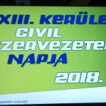 A képen a rendezvény elektronikus plakátja látható, rajta a XIII. kerületi civil szervezetek napja felirat és a 2018-as dátum