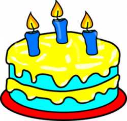 A képen egy születésnapi torta látható, három gyertyával