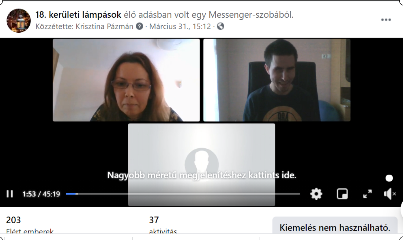 Képernyőfotó a résztvevőkről
