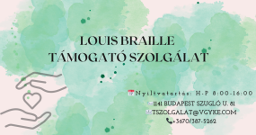 A Louis Braille Támogató Szolgálat logója