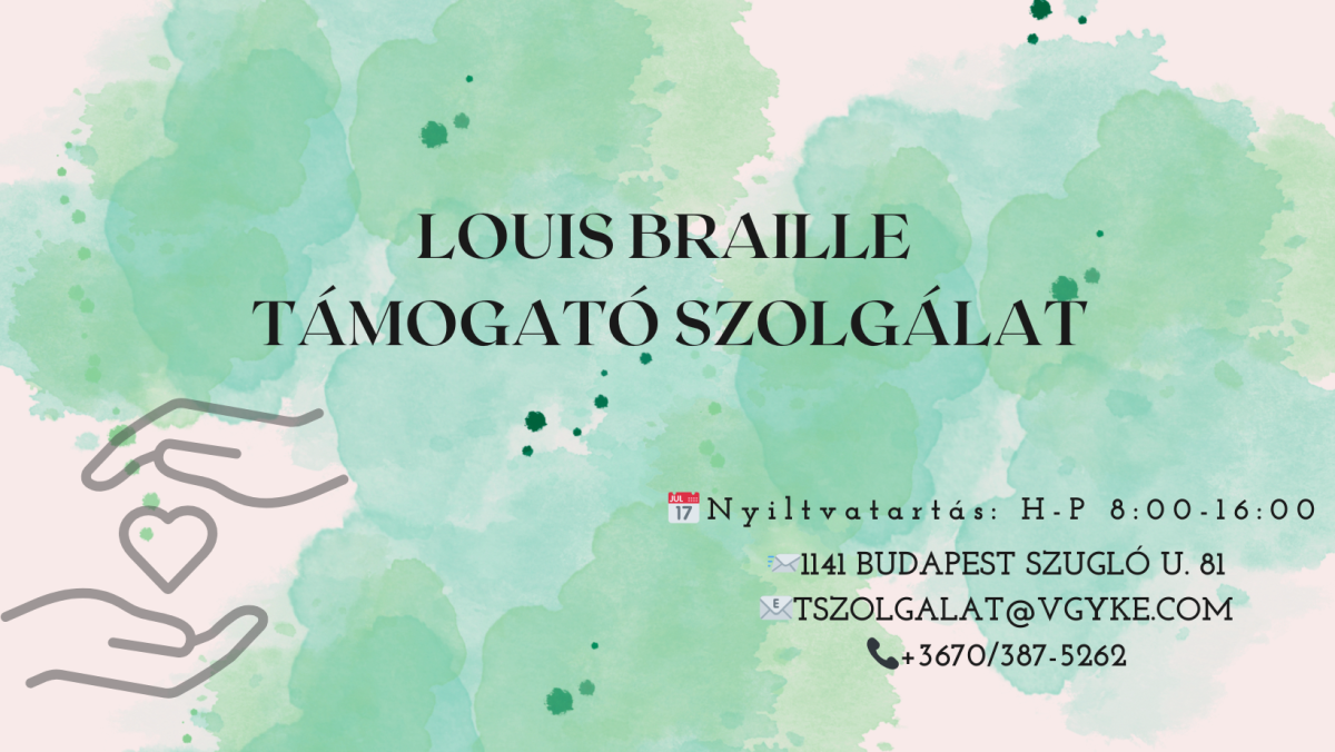 A Louis Braille Támogató Szolgálat logója